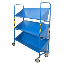 Three-shelf file trolley