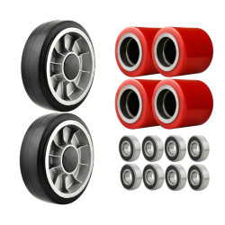 Set of rubber wheels and...