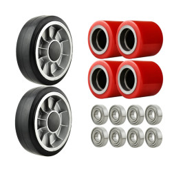 Set of rubber wheels and...