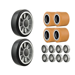 Set of rubber wheels and...