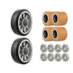 Set of rubber wheels and...
